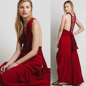 Free People X Jen's Pirate Booty Trailing Jade Maxi Dress